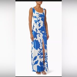 NEW SIR THE LABEL  Blue silk Esme Maxi Dress SIZE 0 summer women’s dress. Party
